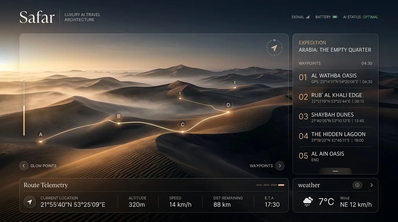 Interactive platform screenshot for SAFAR
